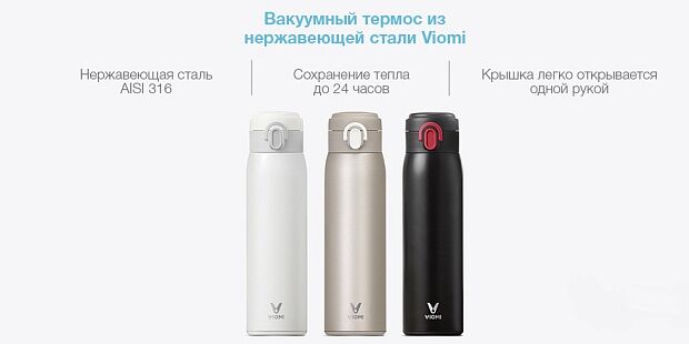 Термос Viomi Stainless Vacuum Cup 460 ml (White/Белый) : отзывы и обзоры - 2