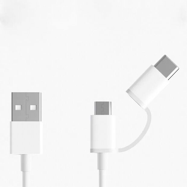Кабель с переходником Xiaomi USB - Micro USB/Type-C 30 см (White/Белый) : характеристики и инструкции - 1