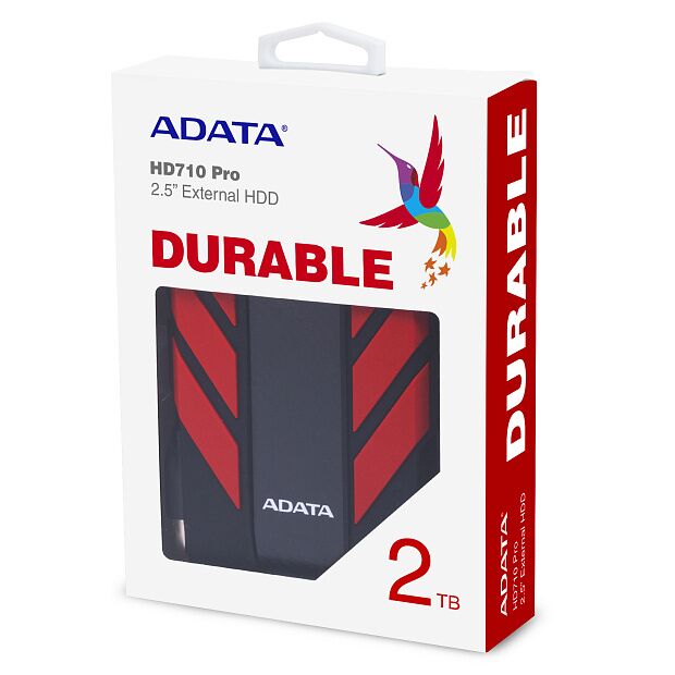 Внешний жесткий диск Portable HDD 2TB ADATA HD710 Pro (Red), IP68, USB 3.2 Gen1, 133x99x27mm, 390g - 1