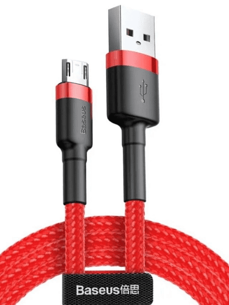 Кабель Baseus Cafule Cable USB For Micro 2.4A 1m CAMKLF-B09 (Red/Красный) - 4