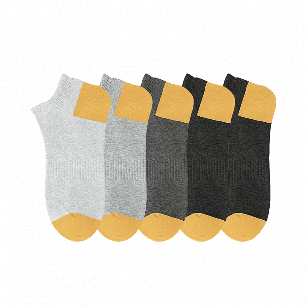 Набор коротких носков ( 5 пар) Urevo Lycra Antibacterial Mens Socks Short (Yellow/Желтый) 
